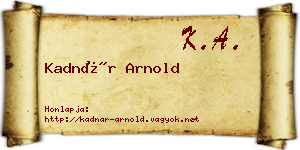 Kadnár Arnold névjegykártya